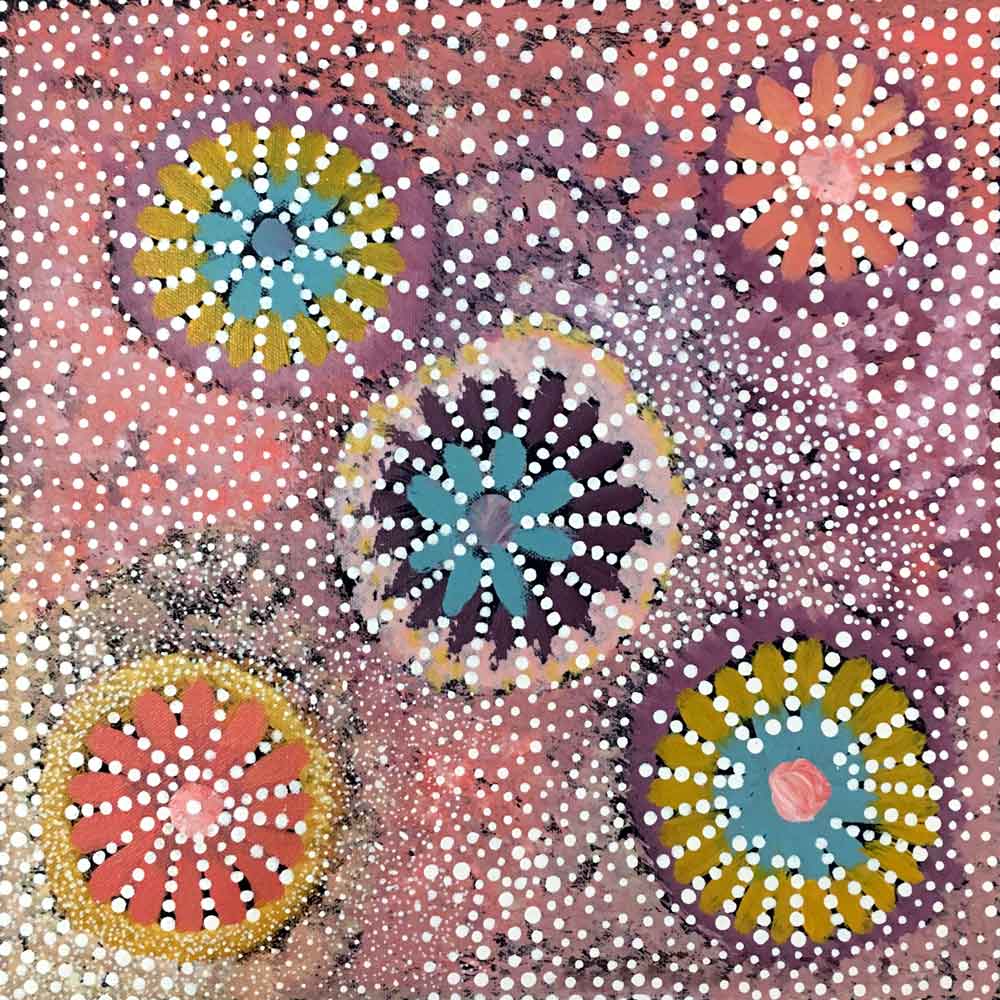 Alhepalh by Janice Clarke Kngwarreye-by-Janice Clarke Kngwarreye-30cm x 30cm-at-Utopia-Lane-Gallery #AboriginalArt #Janice Clarke Kngwarreye