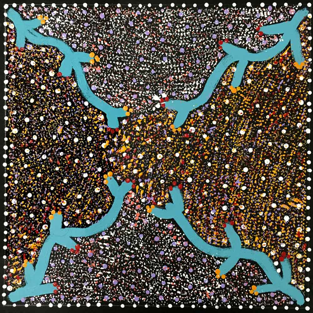 Ntyemeny (Berries) by Shirley Dixon by Shirley Dixon, 30cm x 30cm. Australian Aboriginal Art.