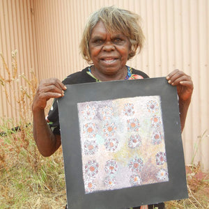 Alhepalh by Lucky Morton Kngwarreye by Lucky Morton Kngwarreye, 30cm x 30cm. Australian Aboriginal Art.