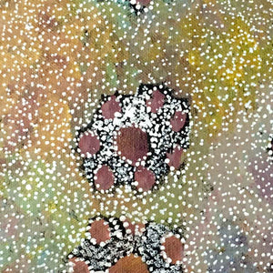 Alhepalh by Lucky Morton Kngwarreye by Lucky Morton Kngwarreye, 30cm x 30cm. Australian Aboriginal Art.