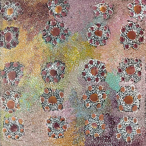 Alhepalh by Lucky Morton Kngwarreye by Lucky Morton Kngwarreye, 30cm x 30cm. Australian Aboriginal Art.