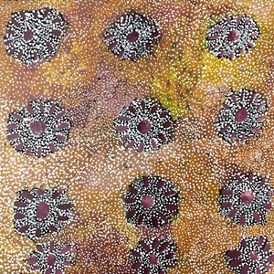 Alhepalh by Lucky Morton Kngwarreye by Lucky Morton Kngwarreye, 30cm x 30cm. Australian Aboriginal Art.