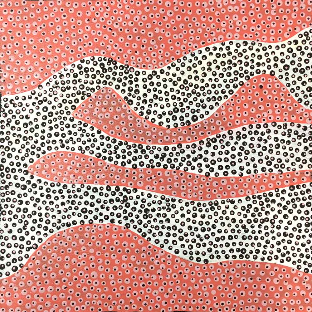 Ngkwerlp (Wild Tobacco) by Violet Payne by Violet Payne Ngale, 30cm x 30cm. Australian Aboriginal Art.