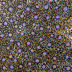 Ruby Saltbush Berries by Thelma Dixon by Thelma Dixon, 30cm x 30cm. Australian Aboriginal Art.
