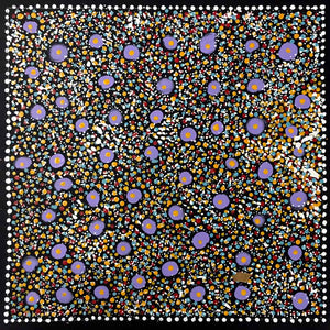 Ruby Saltbush Berries by Thelma Dixon by Thelma Dixon, 30cm x 30cm. Australian Aboriginal Art.