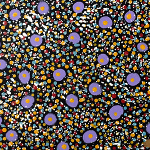 Ruby Saltbush Berries by Thelma Dixon by Thelma Dixon, 30cm x 30cm. Australian Aboriginal Art.