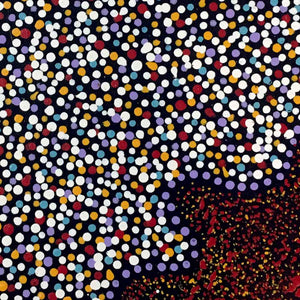 Ruby Saltbush Berries by Thelma Dixon by Thelma Dixon, 30cm x 30cm. Australian Aboriginal Art.