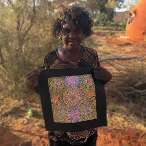 Alhepalh by Hazel Morton Kngwarreye by Hazel Morton Kngwarrey, 30cm x 30cm. Australian Aboriginal Art.