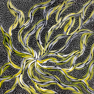 Bush Seed by Pansy McLeod by Pansy McLeod, 30cm x 30cm. Australian Aboriginal Art.