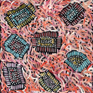 Conkerberry Story by Malanda Kunoth Petyarre. Australian Aboriginal Art.