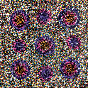 Sugarbag by Annie Hunter by Annie Hunter, 30cm x 30cm. Australian Aboriginal Art.