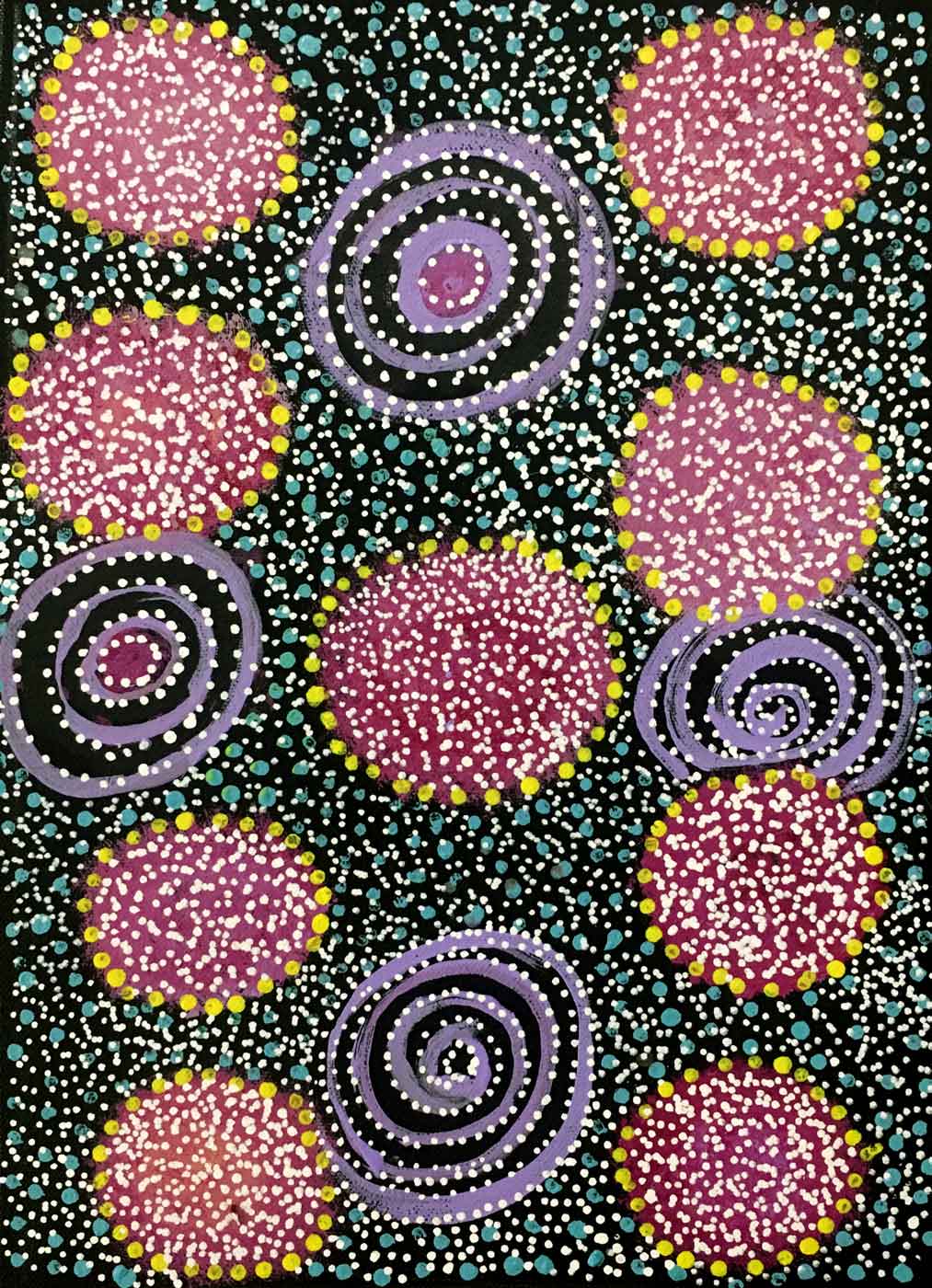 Ilyarnayt Flower by Lucky Morton Kngwarreye (SOLD)