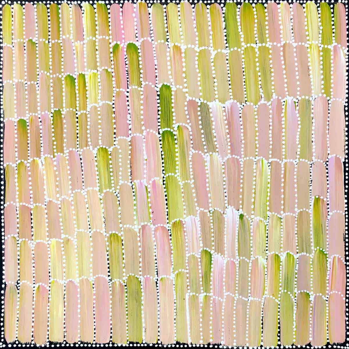 Anaty (Desert Yam) by Jeannie Mills Pwerle. Australian Aboriginal Art.
