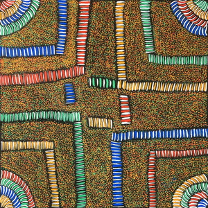 Conkerberry Story by Malanda Kunoth Petyarre. Australian Aboriginal Art.