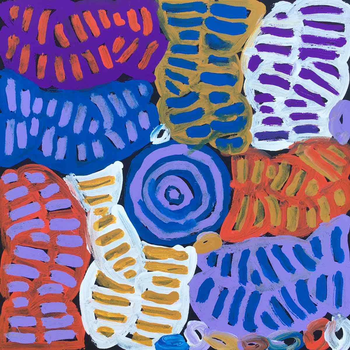 My Mother's Country by Betty Mbitjana. Australian Aboriginal Art.