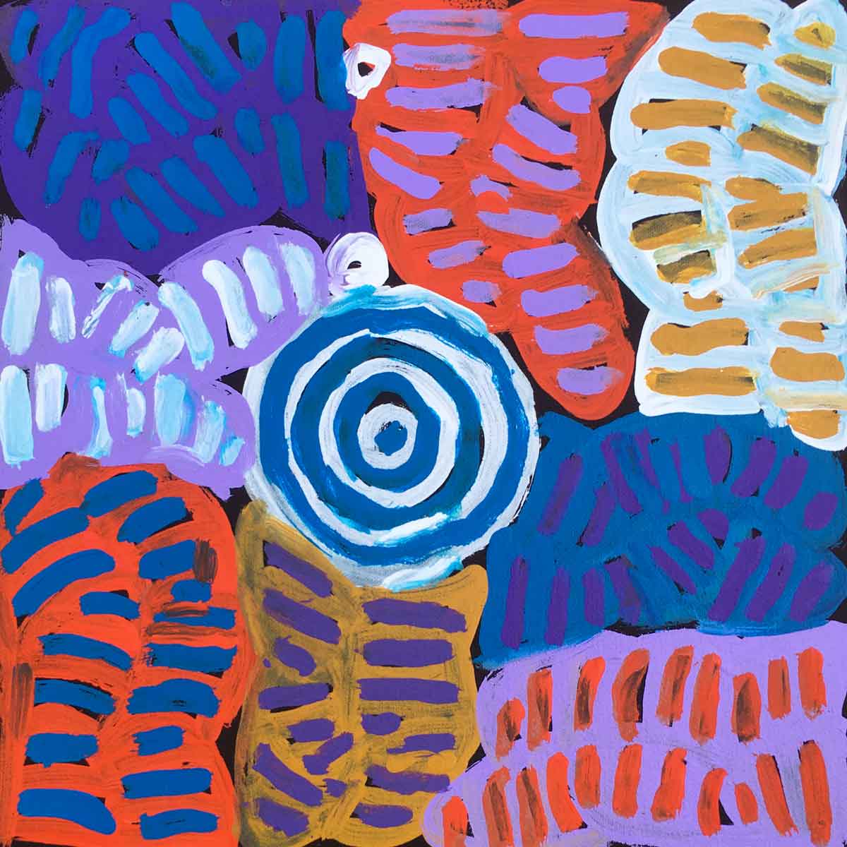 My Mother's Country by Betty Mbitjana. Australian Aboriginal Art.