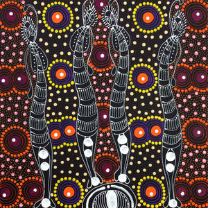 Small Dreamtime Sisters painting by Colleen Wallace Nungari