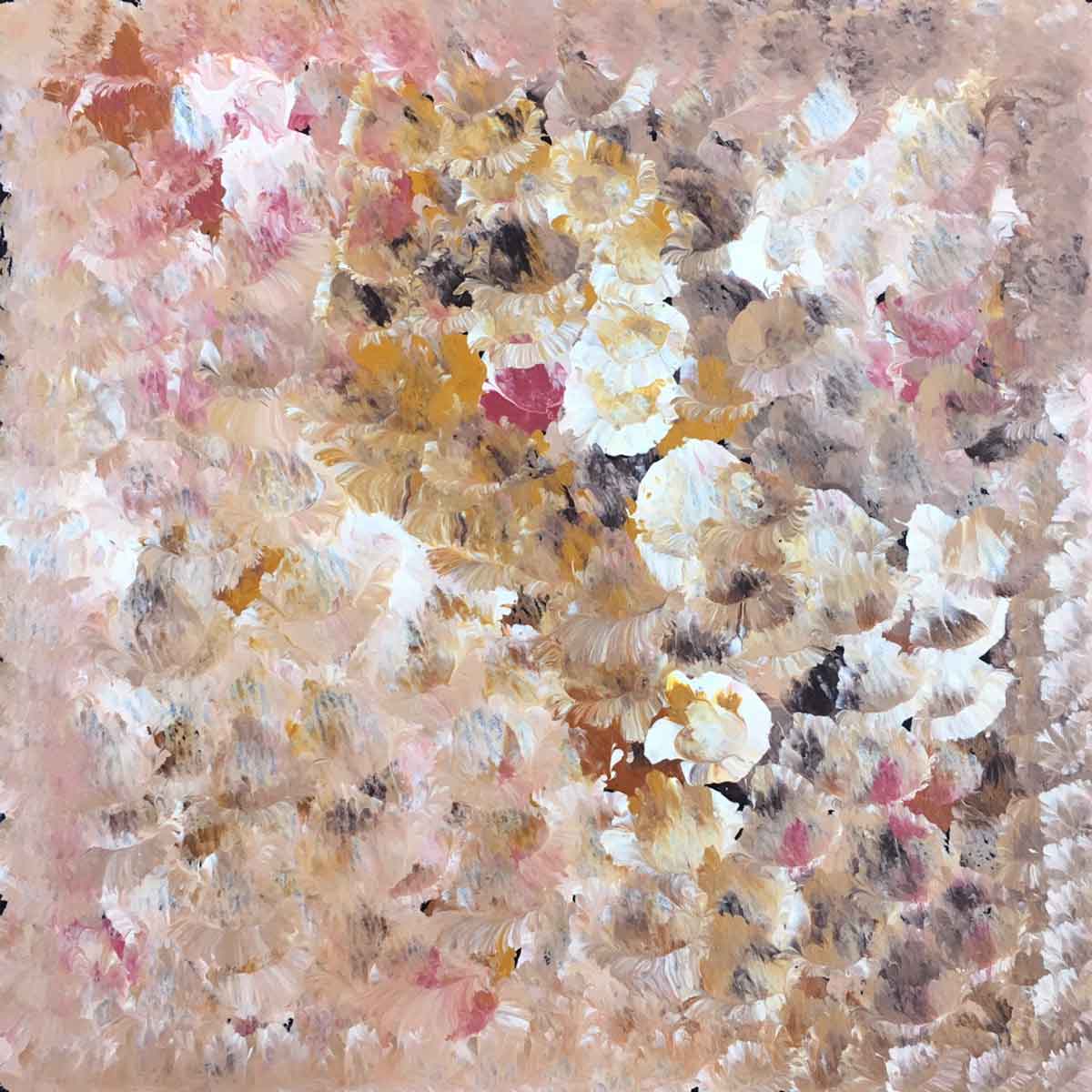 Bush Flowers by Belinda Golder Kngwarreye. Australian Aboriginal Art.