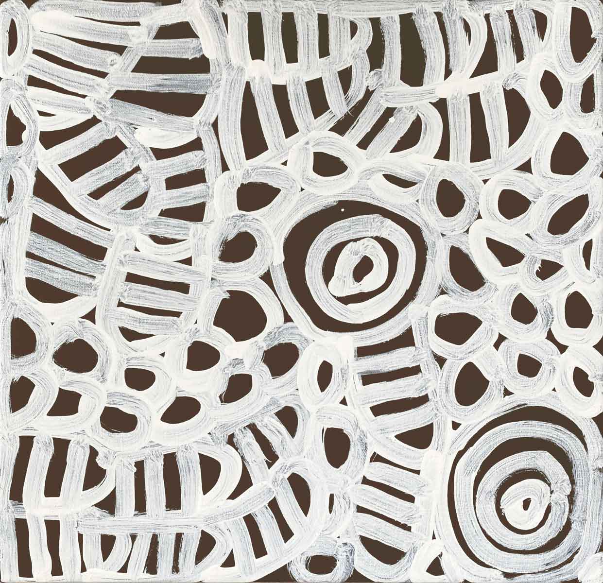 My Mother's Country by Betty Mbitjana | Stretched. Australian Aboriginal Art.