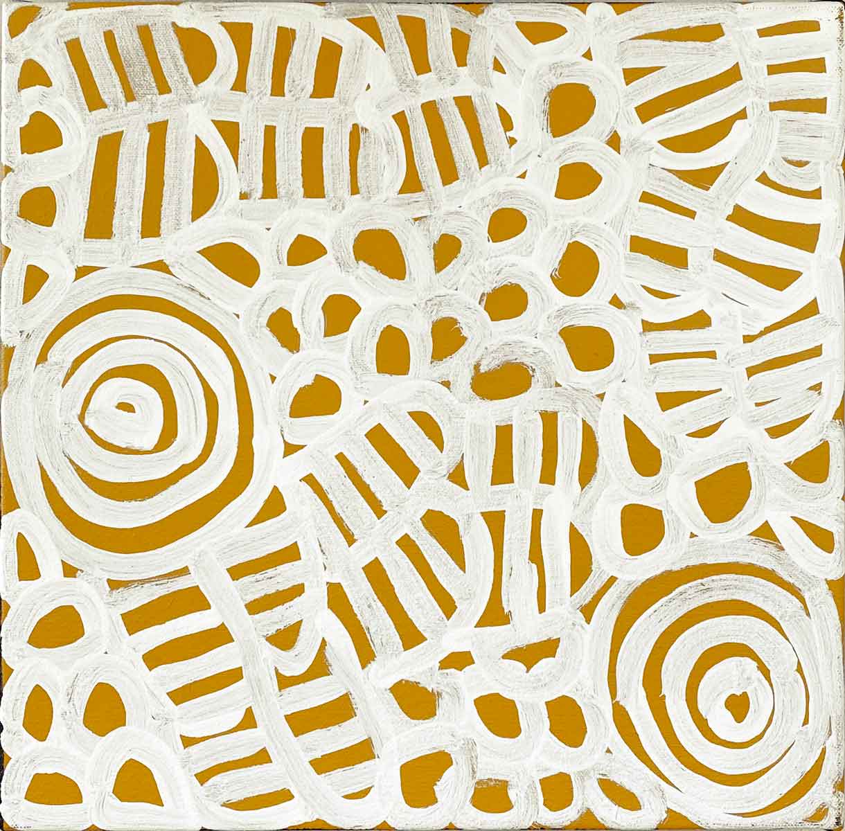 My Mother's Country by Betty Mbitjana | Stretched. Australian Aboriginal Art.