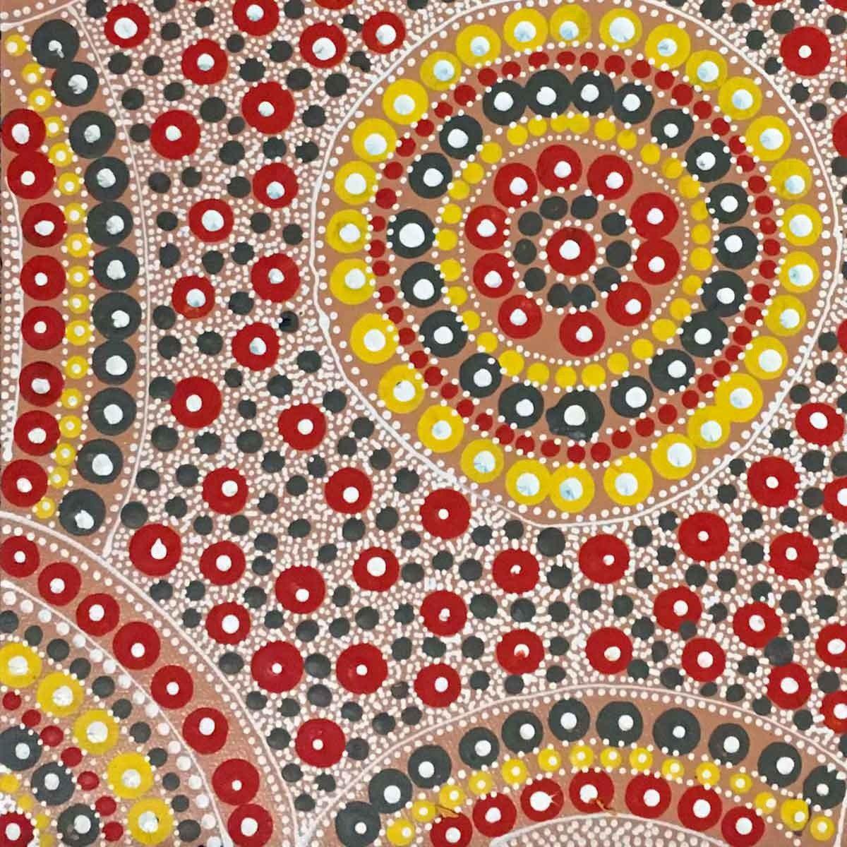 Alpar Seed Story by Maggie Bird Mpetyane | Stretched. Australian Aboriginal Art.