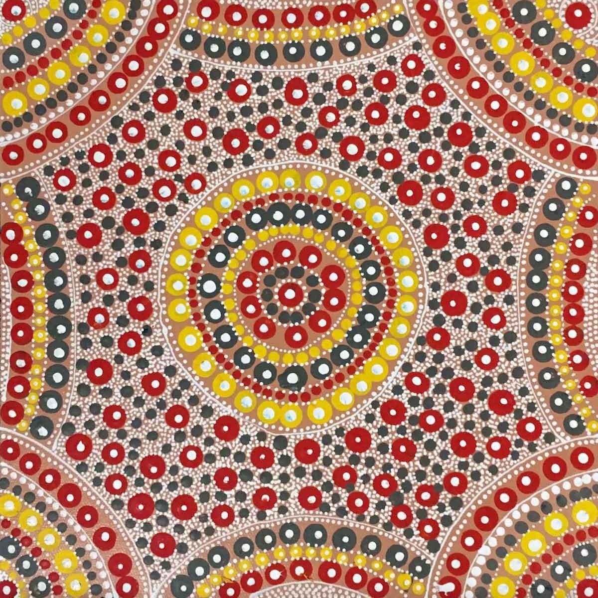 Alpar Seed Story by Maggie Bird Mpetyane | Stretched. Australian Aboriginal Art.