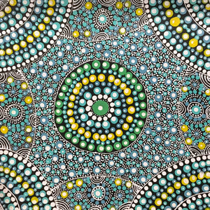 Alpar Seed Story by Maggie Bird Mpetyane | Stretched. Australian Aboriginal Art.