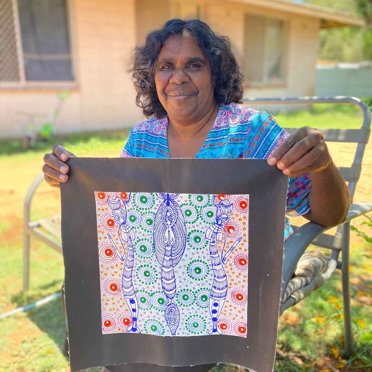 Dreamtime Sisters by Colleen Wallace Nungari | Stretched. Australian Aboriginal Art.