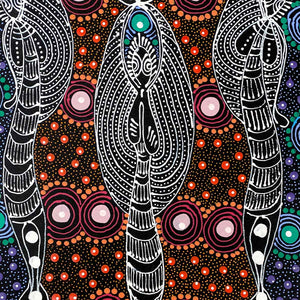 Dreamtime Sisters by Colleen Wallace Nungari | Stretched (SOLD)