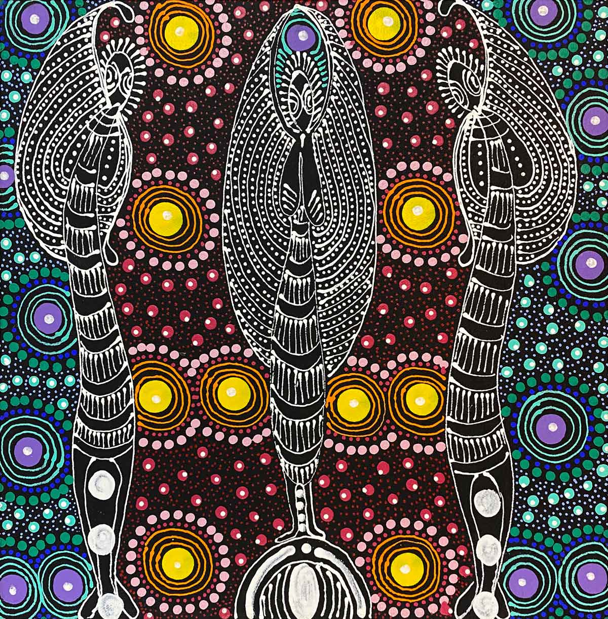 Dreamtime Sisters von Colleen Wallace Nungari | Gestreckt (VERKAUFT)