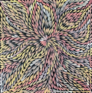 Pencil Yam Flower by Dulcie Long Pwerle. Australian Aboriginal Art.