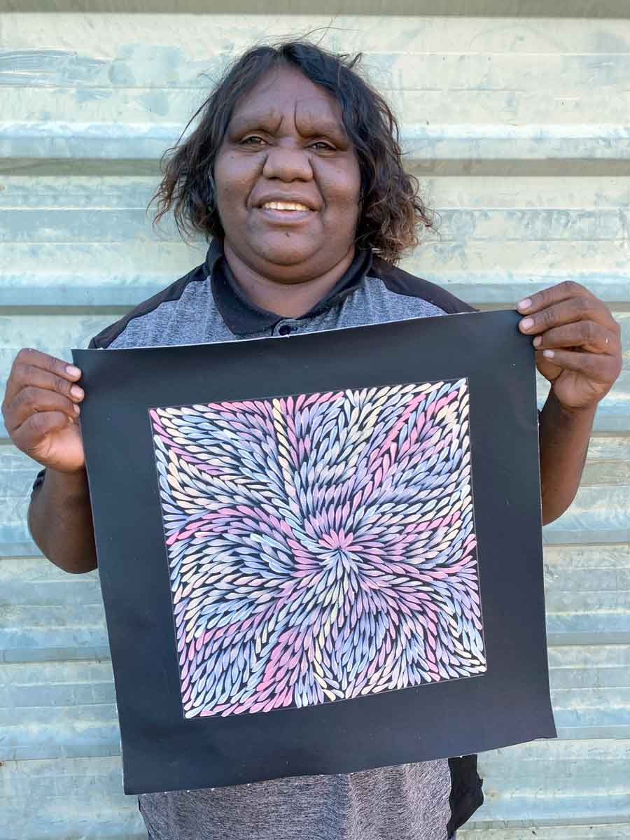 Pencil Yam Flower by Dulcie Pwerle Long | Stretched (SOLD)