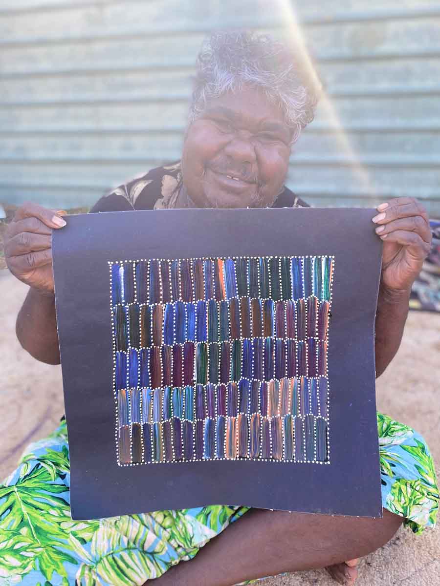Desert Yam by Jeannie Mills Pwerle. Australian Aboriginal Art.