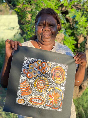 Pencil Yam Flower by Janet Golder Kngwarreye (SOLD)