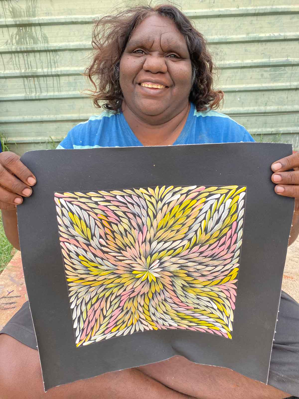 Pencil Yam Flower by Dulcie Pwerle Long | Stretched (SOLD)