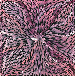 Pencil Yam Flower by Dulcie Pwerle Long | Stretched. Australian Aboriginal Art.