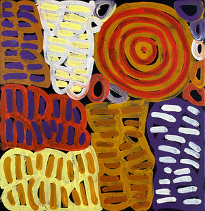 My Mother's Country by Betty Mbitjana | Stretched. Australian Aboriginal Art.