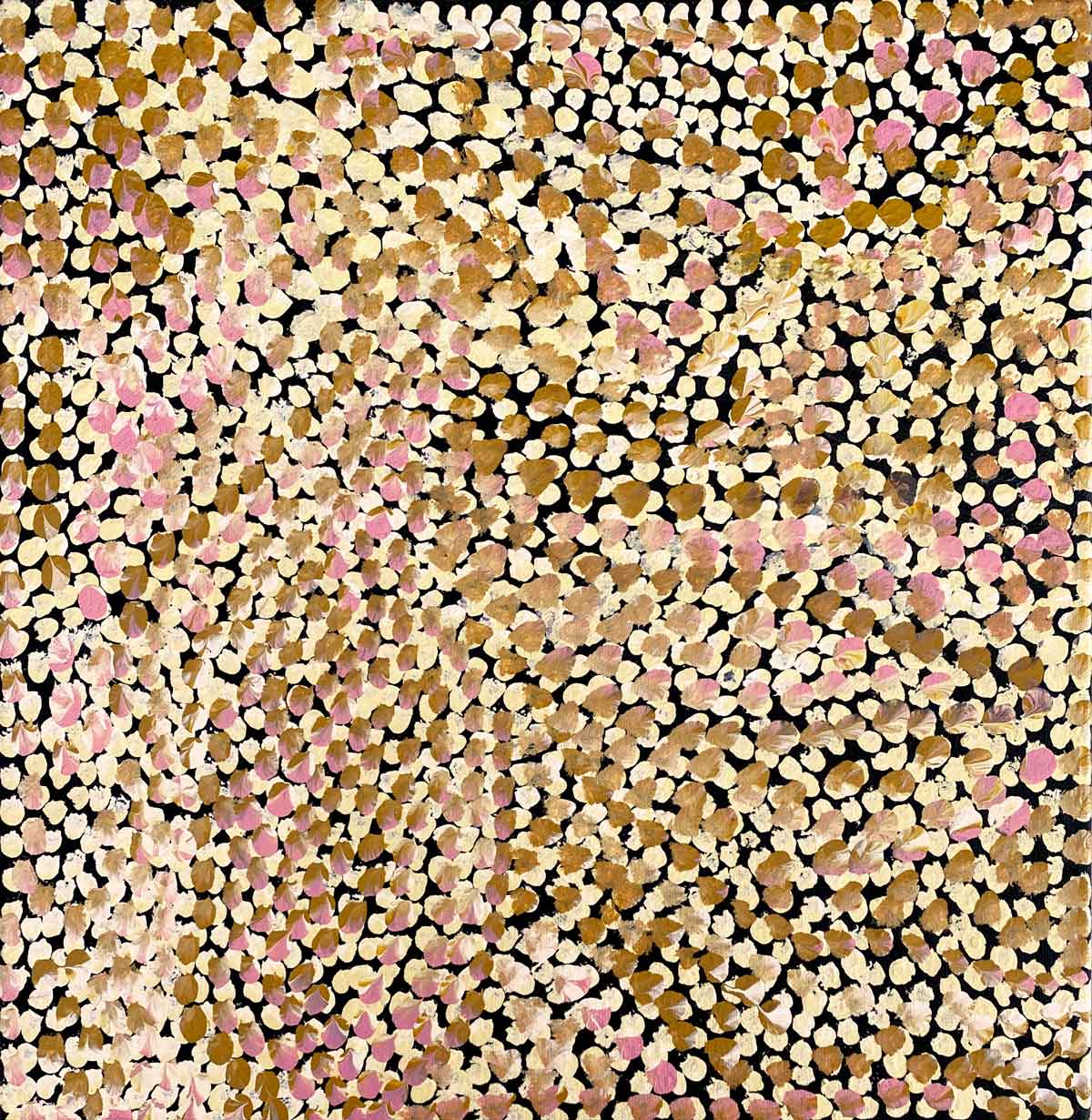 Kame (Pencil Yam Seed) by Judy Purvis Kngwarreye | Stretched. Australian Aboriginal Art.