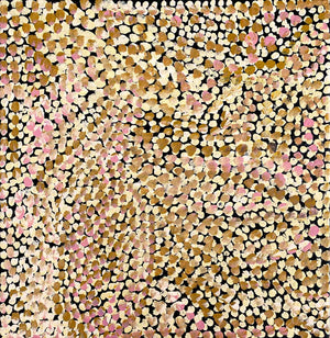 Kame (Pencil Yam Seed) by Judy Purvis Kngwarreye | Stretched. Australian Aboriginal Art.