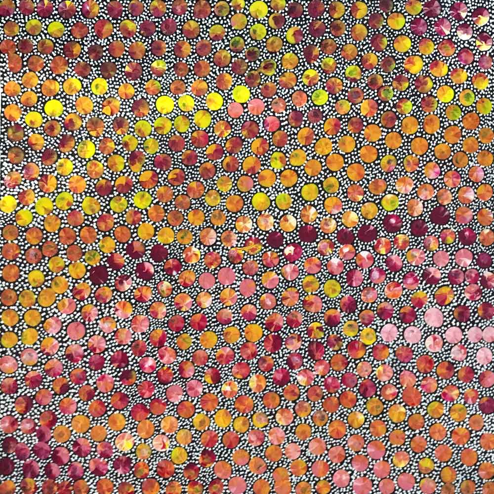 Pencil Yam Seed by Eileen Bird (SOLD)-by-Eileen Bird Nungarai-30cm x 30cm-at-Utopia-Lane-Gallery #AboriginalArt #Eileen Bird Nungarai