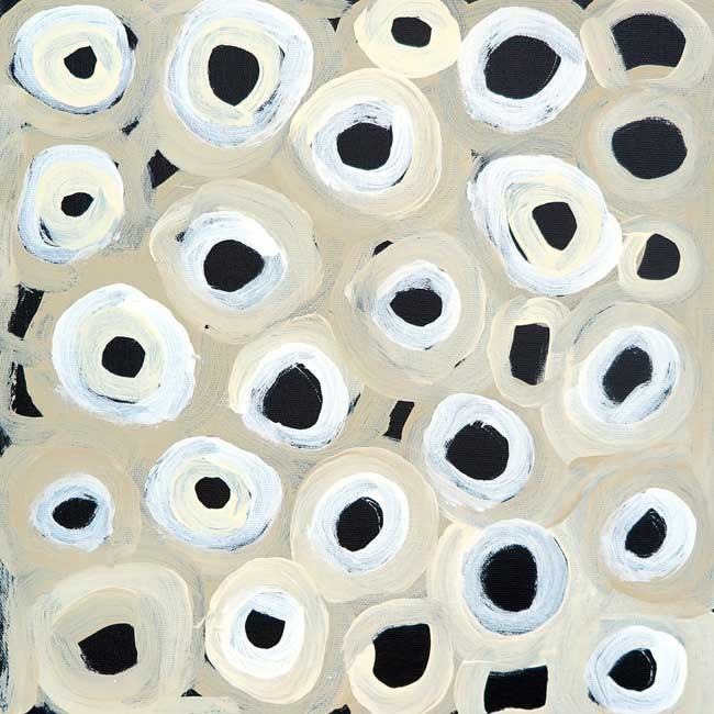 Soakage by Lena Pwerle (SOLD), 30cm x 30cm. Aboriginal Painting. #AboriginalArt #UtopiaLane