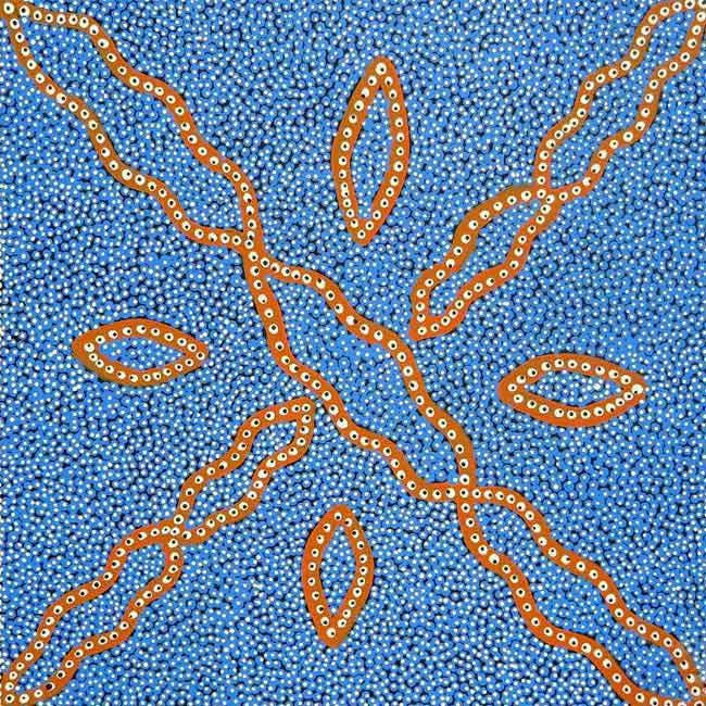 Bush Yam by Bronwyn Payne (SOLD), 30cm x 30cm. Aboriginal Painting. #AboriginalArt #UtopiaLane