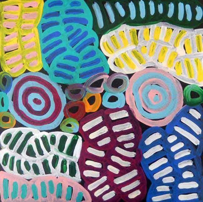 My Mother's Country by Betty Mbitjana, 30cm x 30cm. Aboriginal Painting. #AboriginalArt #UtopiaLane