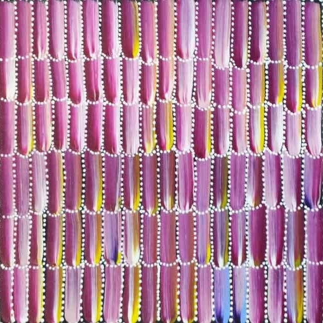 Anaty (Desert Yam) by Jeannie Mills Pwerle, 30cm x 30cm. Aboriginal Painting. #AboriginalArt #UtopiaLane