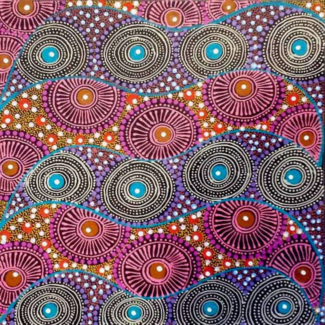 Alpar Seed Story by Karen Bird Ngale, 30cm x 30cm. Aboriginal Painting. #AboriginalArt #UtopiaLane