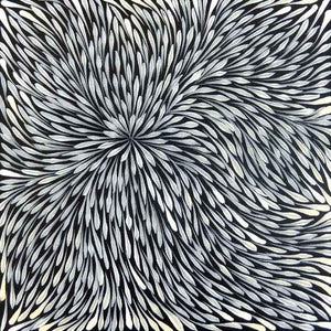 This painting represents wild flowers painted by Sacha Long Petyarre of Utopia.  #aboriginalart #utopialaneart #sachalongpetyarre