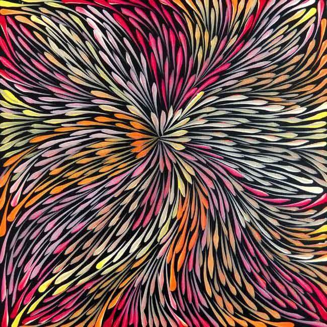 Wild Flowers by Sacha Long Petyarre, 30cm x 30cm. Aboriginal Painting. #AboriginalArt #UtopiaLane