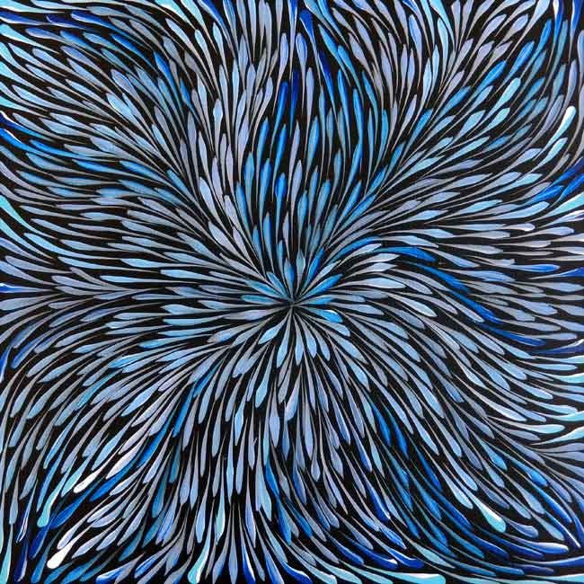 Wild Flowers by Sacha Long Petyarre-by-Sacha Long Petyarre-30cm x 30cm-at-Utopia-Lane-Gallery #AboriginalArt #Sacha Long Petyarre