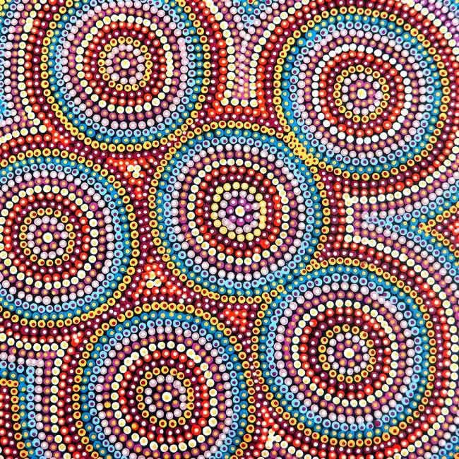 Ngkwerlp (Wild Tobacco) by Violet Payne Mpetyane, 30cm x 30cm. Aboriginal Painting. #AboriginalArt #UtopiaLane