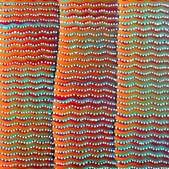 Ngkwerlp (Wild Tobacco) by Violet Payne Mpetyane (SOLD), 30cm x 30cm. Aboriginal Painting. #AboriginalArt #UtopiaLane